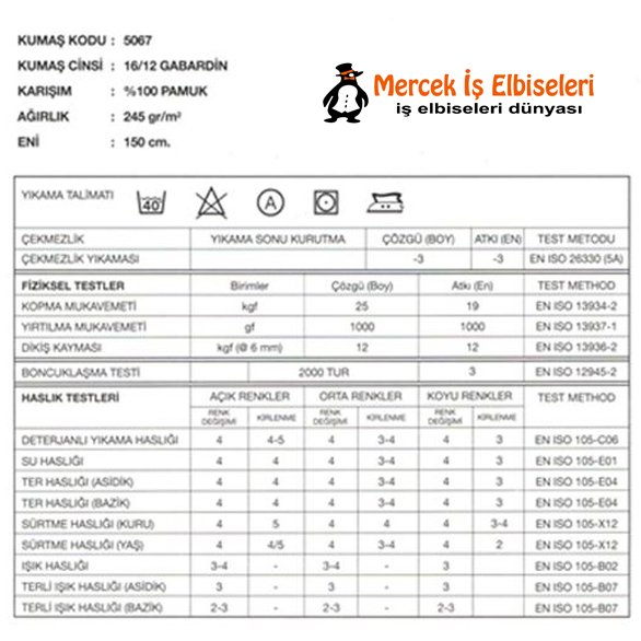 İş Elbiseleri İş Pantolonları