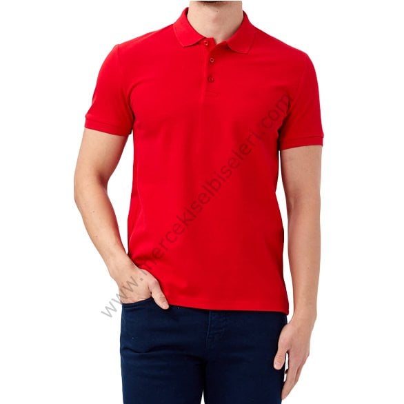 Mercek İş Elbiseleri  Kırmızı Polo Yaka Tshirt