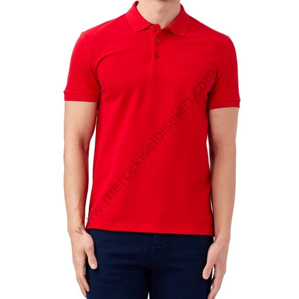 Mercek İş Elbiseleri  Kırmızı Polo Yaka Tshirt