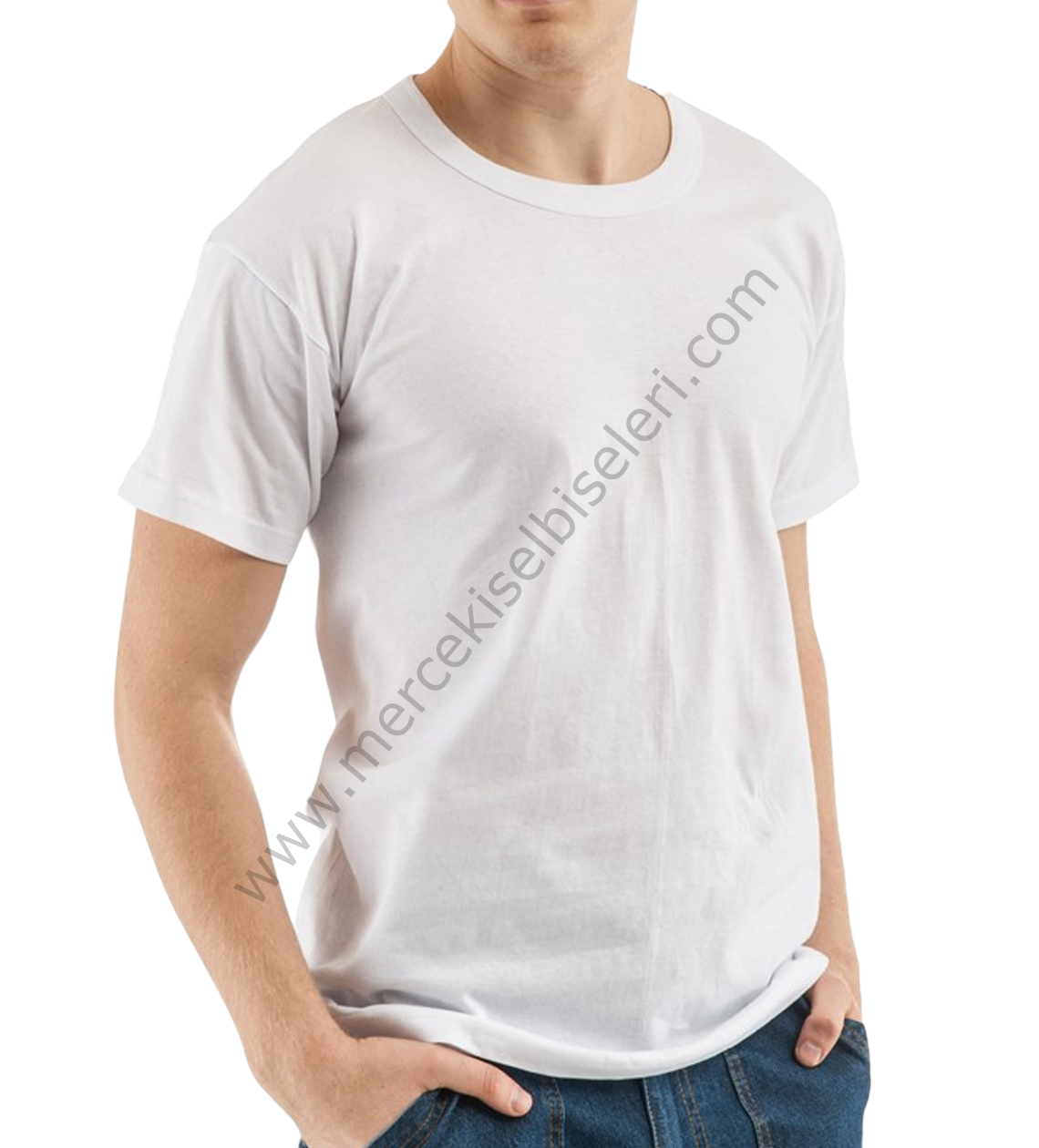 beyaz bisiklet yaka tshirt