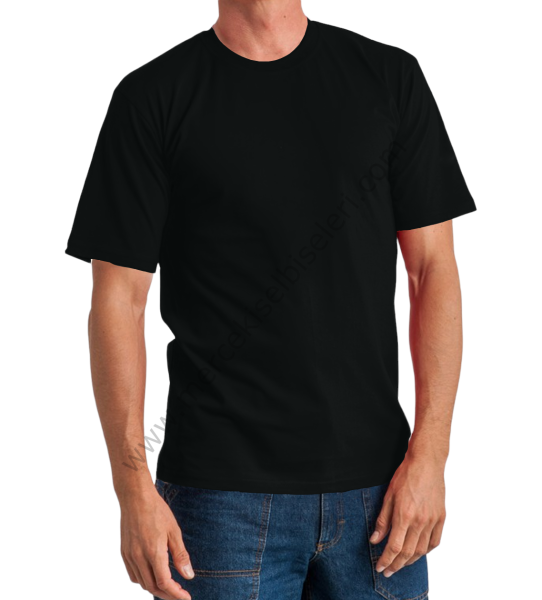 siyah bisiklet yaka tshirt