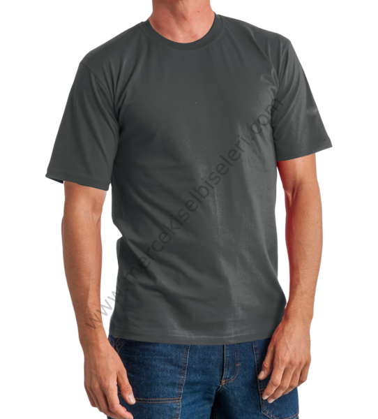 koyu gri bisiklet yaka tshirt