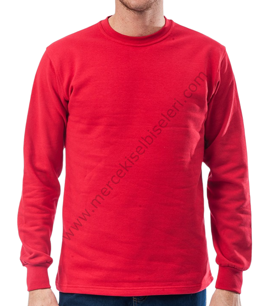 kırmızı bisiklet yaka sweatshirt