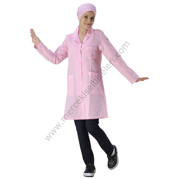 Mercek İş Elbiseleri Pembe Zefir Kadın İş Önlüğü